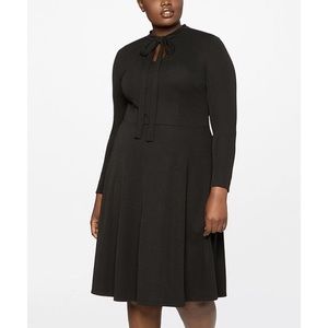 Eloquii NWT Black Tie Neck Midi Dress - 22